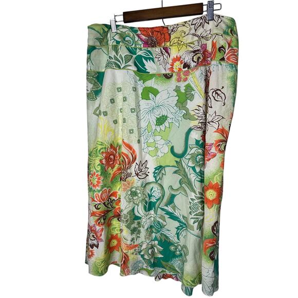 Rare vtg 90s April Cornell cotton lined floral side zip maxi skirt XL 36”x31” - Picture 1 of 7